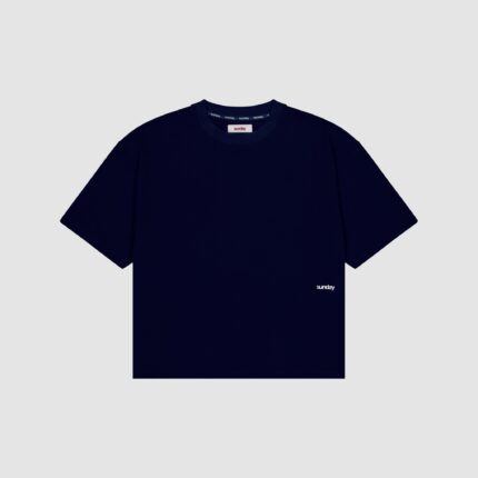 heavyweight script tee navy